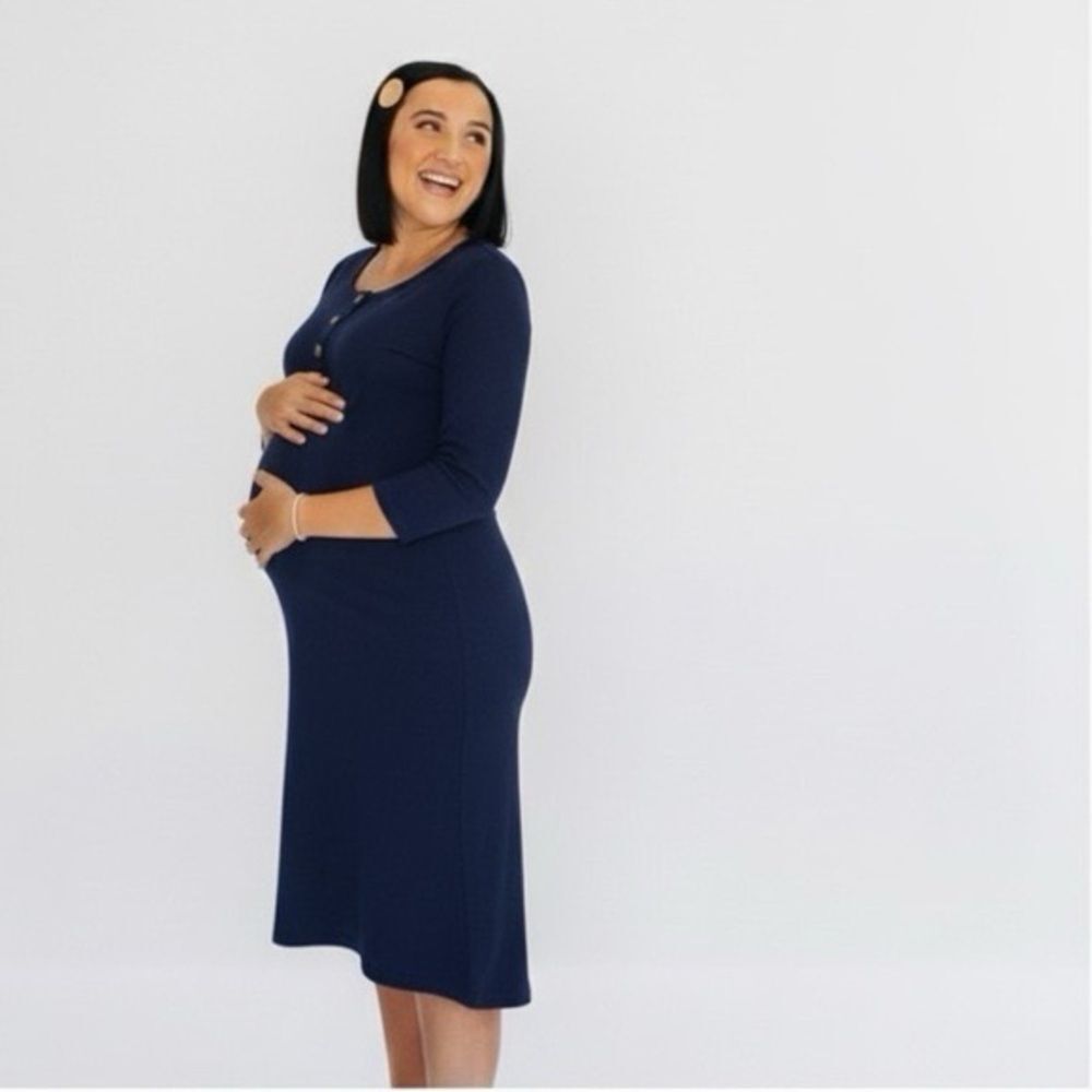 Lou Lou & Company  Everyday Nursing Dress in Navy Blue M